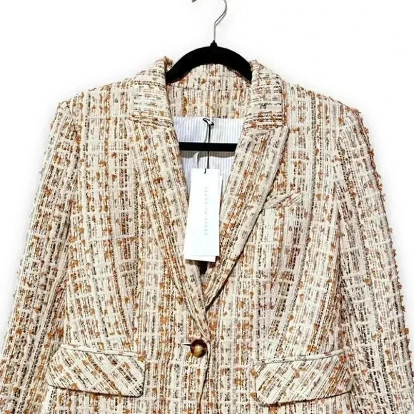 NWT Veronica Beard Tweed Cutaway Dickey Jacket Blazer Ivory Estate Size 2 - Picture 8 of 13